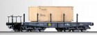 15612 Tillig 6 axle Flat car loaded with wooden crate